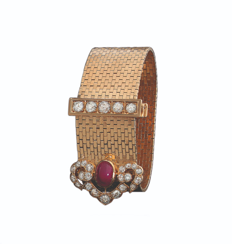 VAN CLEEF & ARPELS BRACELET RÉTRO 'LUDO' RUBIS ET DIAMANTS