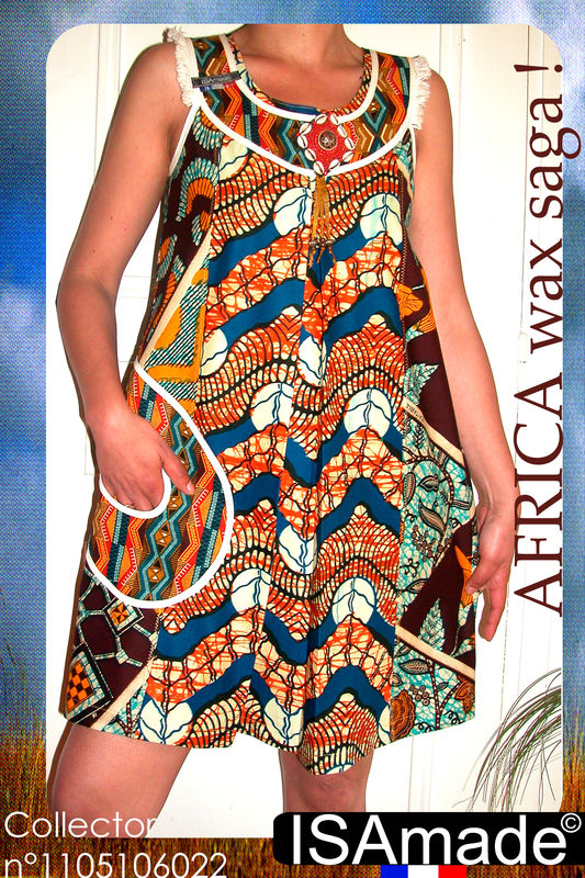 «AFRICA wax saga» collector n°1105106022 Robe d'été taille36/38/