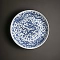 Blue and white 'Dragon' dish, Ming dynasty, Zhengde mark and period (1506-1521)