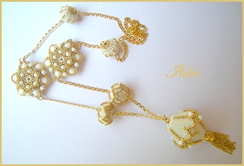collier haliguen sirius kermorvan mini flora blanc or 2
