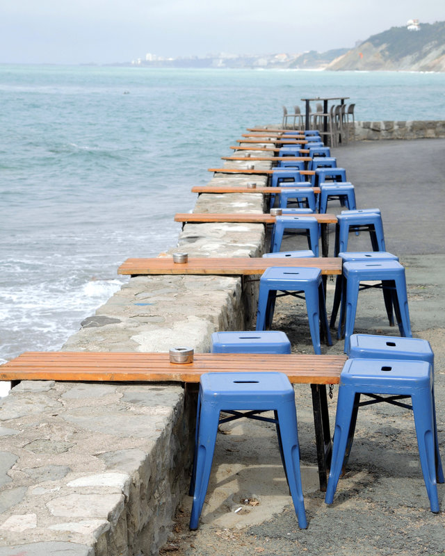 Guéthary, plage Parlementia, Iluna bar, terrasse