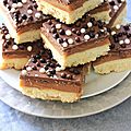 Carrés caramel beurre salé, chocolat ( shortbread )