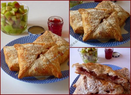 Paniers feuilletés rhubarge & gelée de groseilles