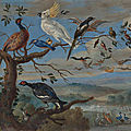 Jan van kessel (anvers, 1626-1679), l'arbre aux oiseaux