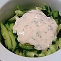Julienne de concombre sauce boursin à l'échalote