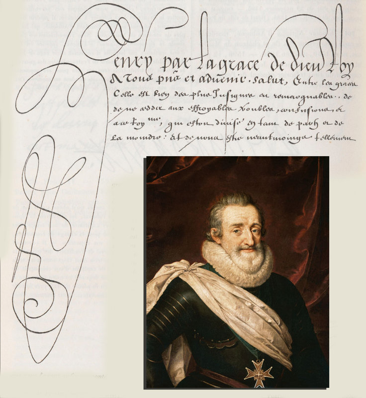 Signature Henri IV Edit de Nantes 1598