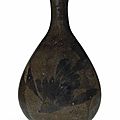 A dark brown-glazed vase, yuhuchunping, Jin-Yuan dynasty(1115-1368)