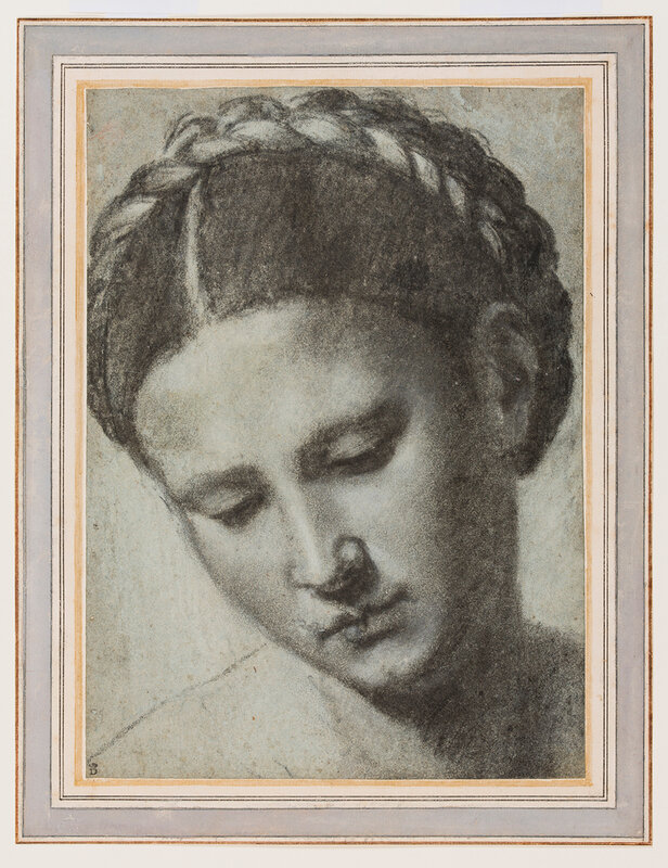 Alessandro Bonvicino, called Moretto da Brescia, A woman’s head with braided hair, 16th century website