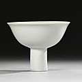 A white-glazed stem bowl, ming dynasty, 16th century