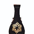 A rare jizhou stencil-decorated pear-shaped vase, southern song-yuan dynasty, 13th-14th century