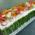 Sandwich cake concombre saumon radis