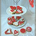 {sugar cookies} - sablés décorés pour la st valentin - décor de sablés en pâte à sucre .