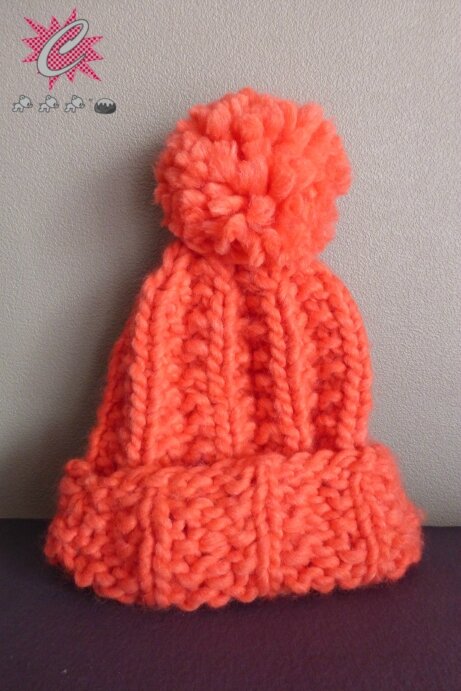 Bonnet chouette en tricot, rose