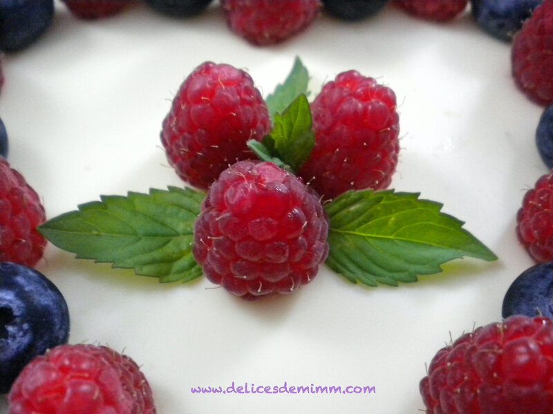 Tarte panna cotta framboises et myrtilles 3