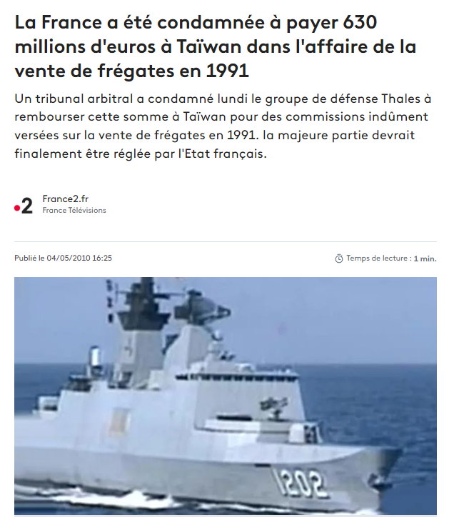 2022-11-12 15_20_57-La France a été condamnée à payer 630 millions d'euros à Taïwan dans l'affaire d