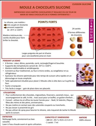 Fiche Tupperware : Moule à chocolat silicone - Les Macarons à la