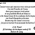Avis : j.r. ward - [l'héritage de la dague noire] - t1 - baiser de sang