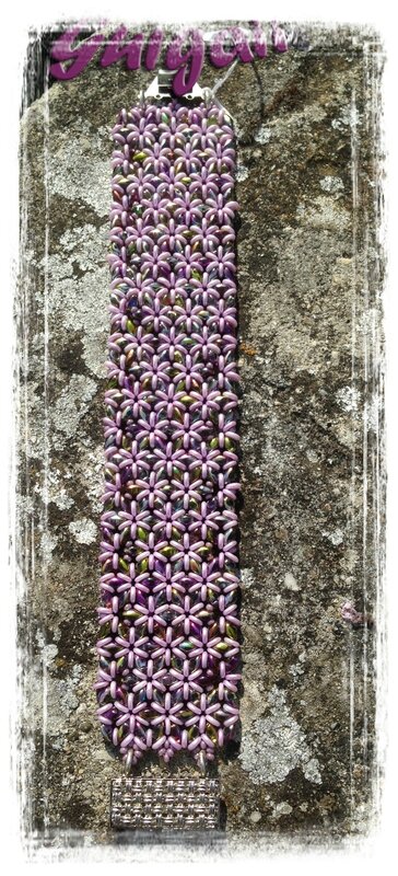 167 Bracelet O'Mosaic orchidée