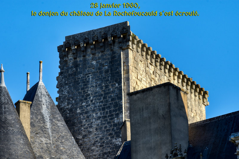 28 janvier 1960, le donjon du château de La Rochefoucauld s’est écroulé