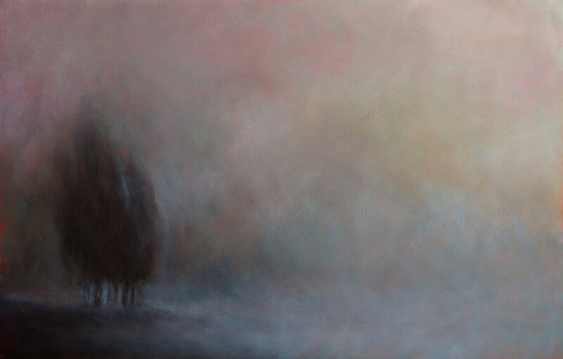 ghostrees, aout 2017, pastel à l'huile, 48 x 32 cm