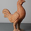 Pottery model of a rooster, china, han dynasty (206 bc-220 ad)
