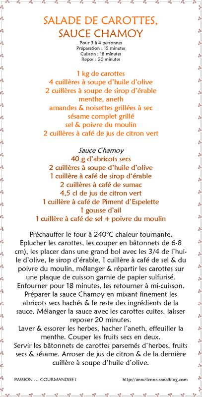 Salade de carottes, sauce Chamoy_fiche