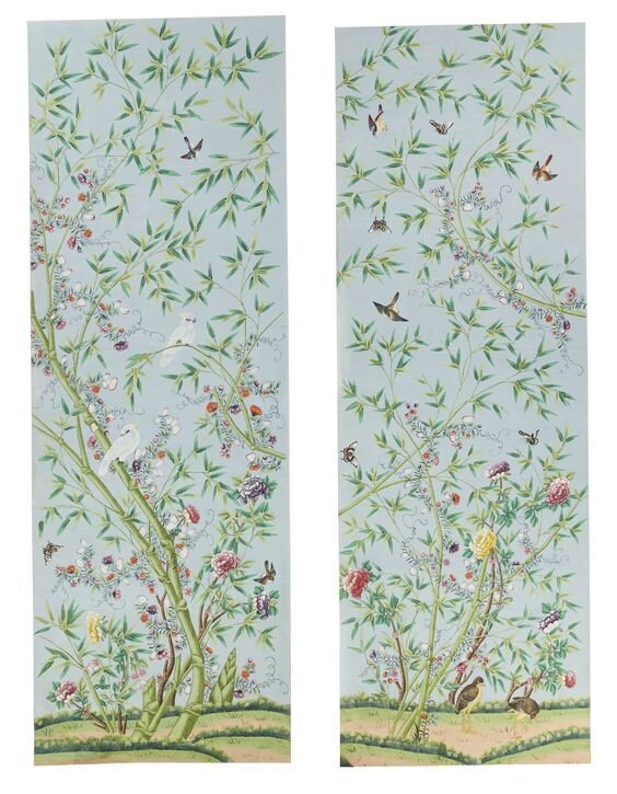 A set of twenty rolls of Chinese Export wallpaper panels, 19th century ...