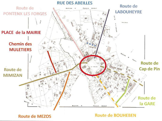 Photo-plan-rues-bourg_Escource-Landes