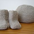 Les chaussons au point mousse en un seul morceau