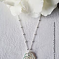 Collier mini arabesque en nacre (sur chaîne perles en argent massif) - 38 €