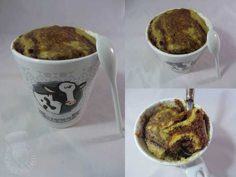 Mug cake marbré chocolat café