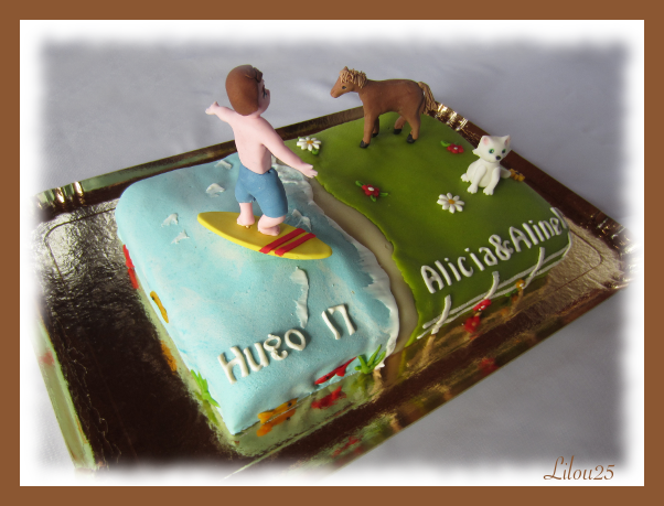 Surf Chat Et Cheval Gateaux En Fete De Lilou 25