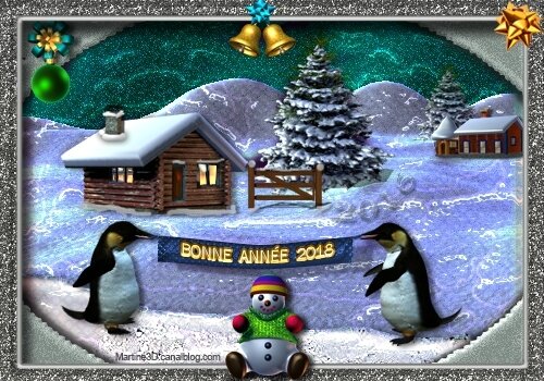 026-Carte-bonne-année-2018-bonhomme-neige-pingouins