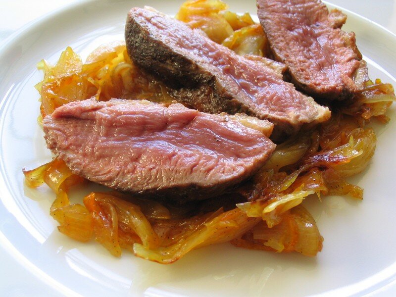 Magret de canard avec échalotes de Tradition confites à l'orange La