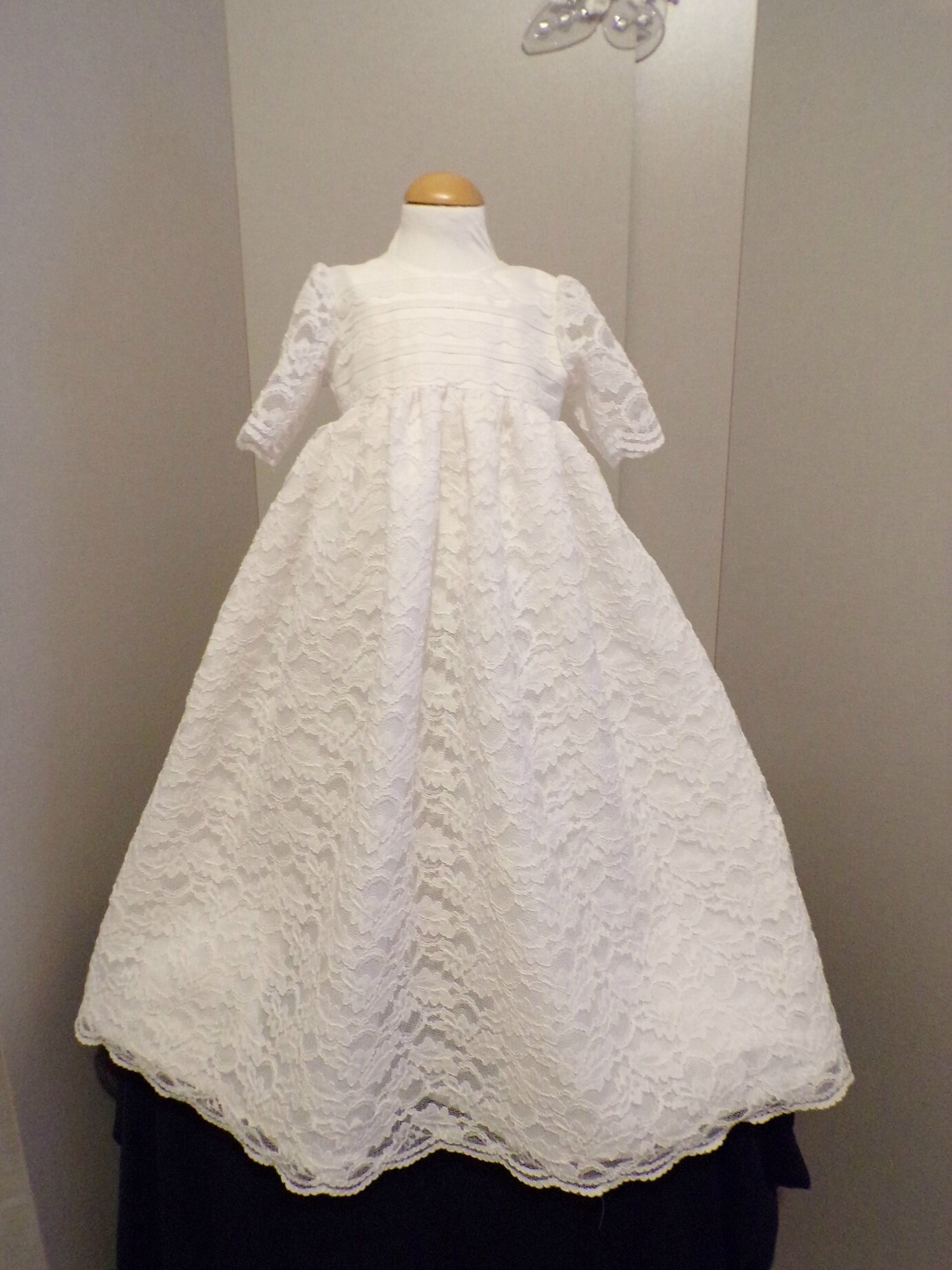 Robe de Bapteme longue en DENTELLE " GUIPURE " - Mamy ...