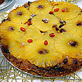 Gâteau à l'ananas et aux baies de goji /raisins secs 