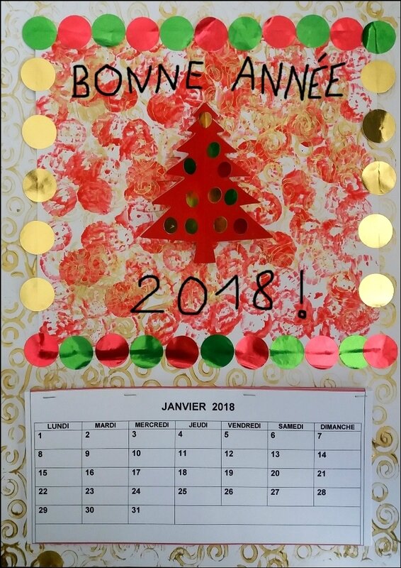 282_Noël et Nouvel an_Carte ou calendrier rouge et or (55B)