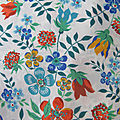 Edenham fond blanc fleurs multicolores, coloris G