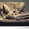 Cham, vishnu reclining on sesha, 750-950