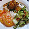 Poisson à l'indienne avec raïta et salade de courgette