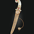 A gem-set jade-hilted dagger with matching scabbard, north india, first half 18th century
