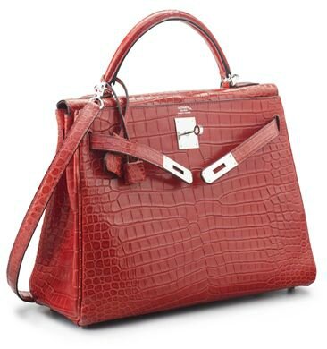 Hermes Kelly 28 In Red: Alligator Handbag