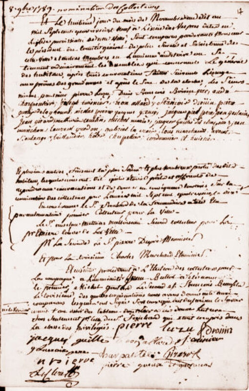 Le 8 novembre 1789 à Bonnétable : désignation des collecteurs pour 1790.