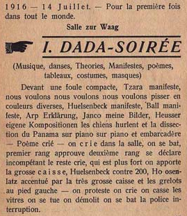 1916-14 juillet Dada-Soirée - affiche Richard Huelsenbeck 1