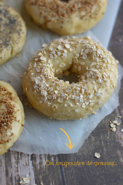 recette de bagels maison graines de pavot, sésame, flocons d'avoine
