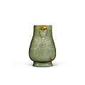 A celadon jade baluster vase, ming dynasty