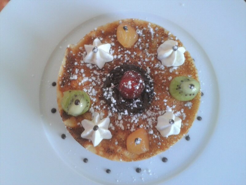 crêpes aux fruits et chocolat blanc (du chef Custos)