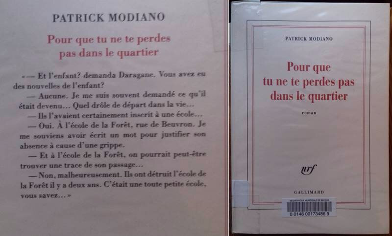 Pour Que Tu Ne Te Perdes Pas Dans Le Quartier Pour que tu ne te perdes pas dans le quartier, de Patrick Modiano