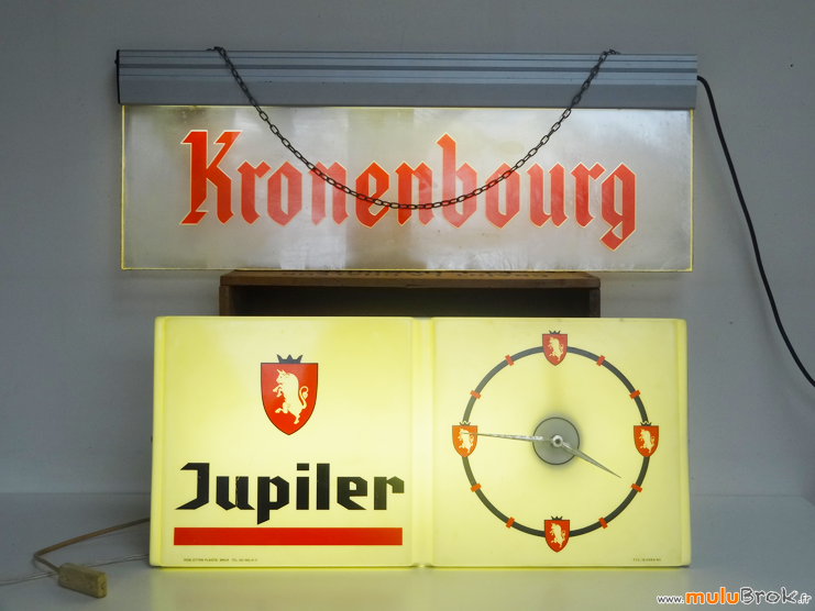 ENSEIGNE-BIERE-Kronenbourg-Jupiler-muluBrok-Pub-Vintage