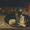 Circle of osias beert the elder, still life of lemons, chestnuts and a wine glass